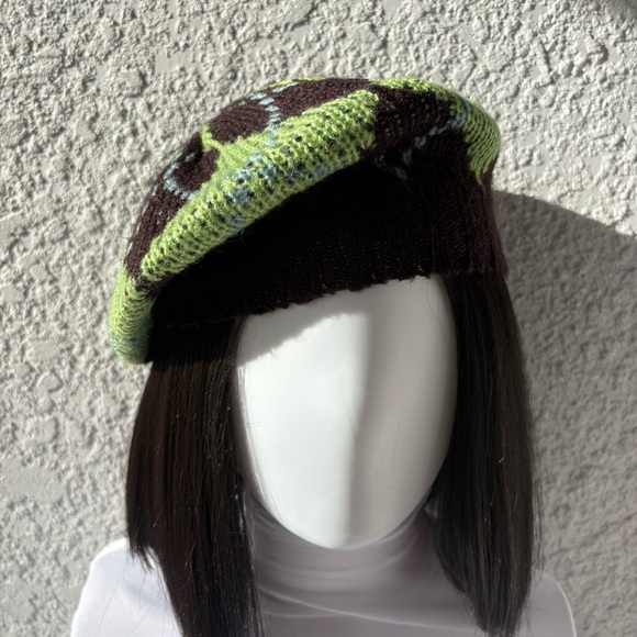 Green and Brown Knit Beret by Something Special - Used - Picture 6 of 10